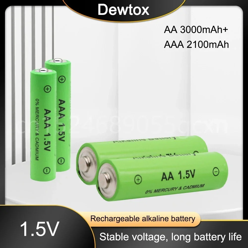 1.5V AA + AAA NI MH Rechargeable AA Battery AAA Alkaline 2100-3000mah for Torch Toys Clock MP3 Player Replace Ni-Mh Battery