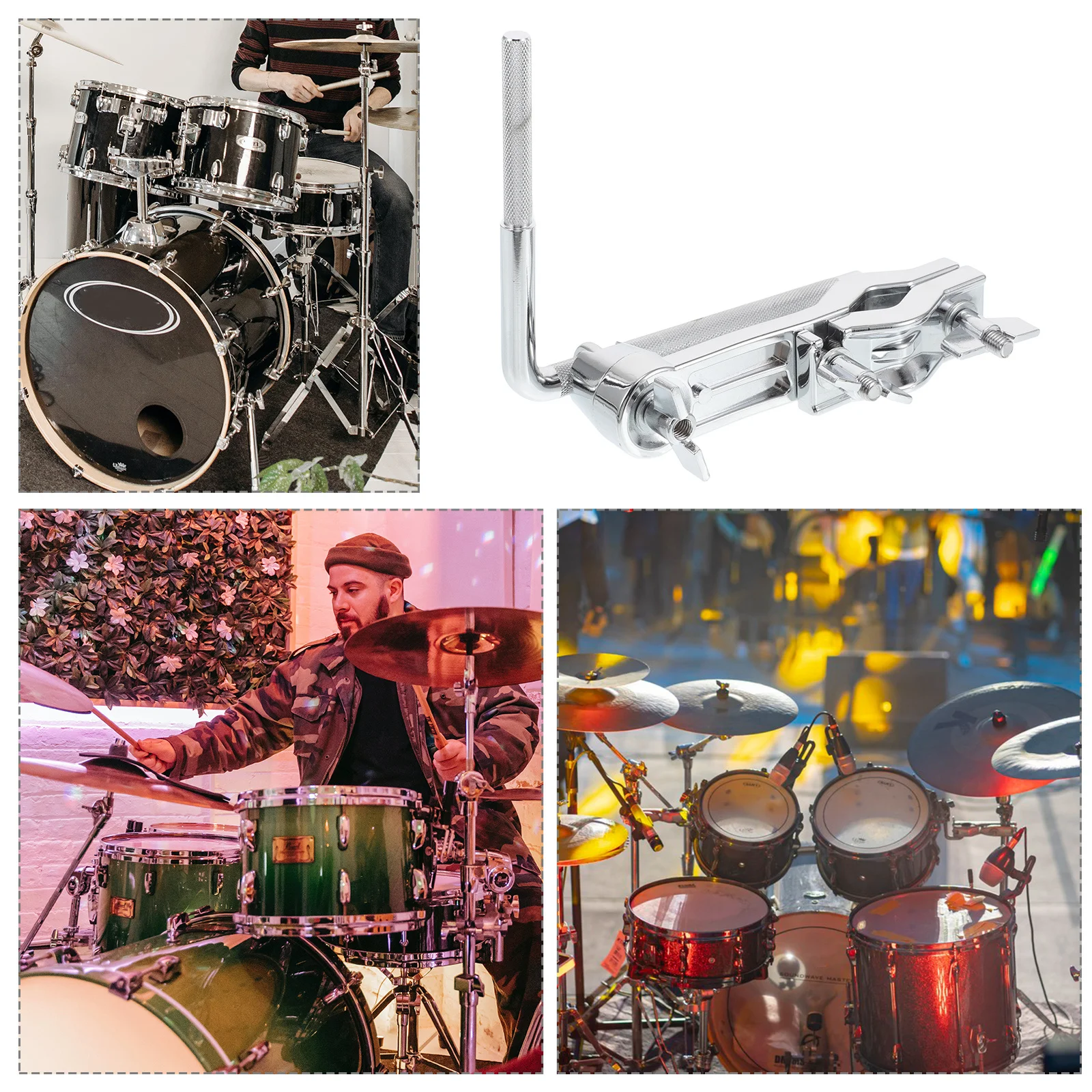 

Bass Drum Mounting Hardware Drum Rack Adjustable Stable Cowbell Extension Clamp Portable Expansion Accessories