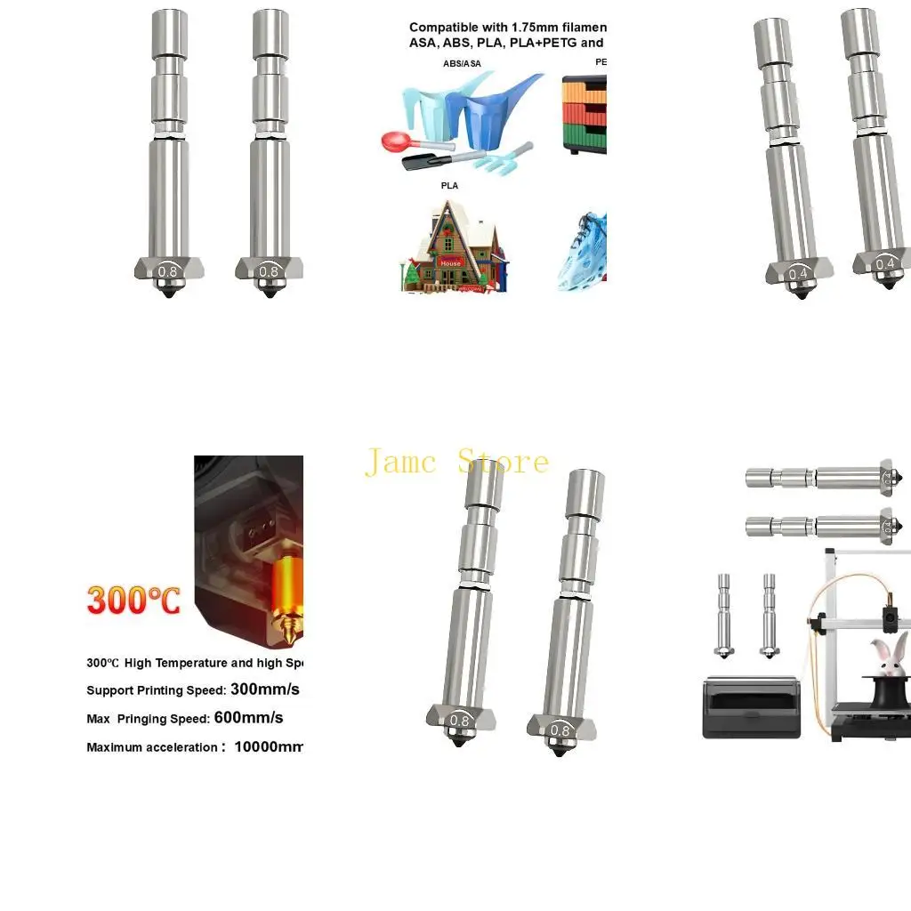 LX0B Pack Of 2 Hardened Steel Nozzles For 3Max Fast Replacement High Temperature Resistant