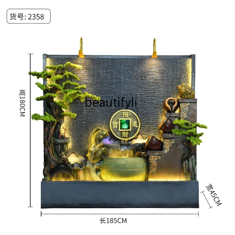 Rockery Water Curtain Wall Flowing Water Screen Living Room Company Courtyard Entrance Fortune Landscaping Decoration Decorat