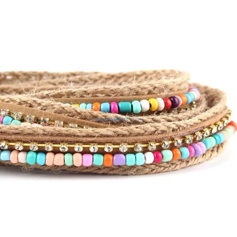 N7YE Bande ceinture chapeau occidental Bande chapeau amérindien Bande chapeau cloutée Bande chapeau cowboy