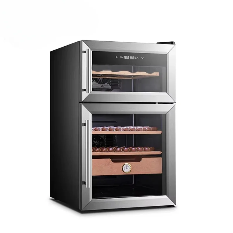 BCC-69D Dual Zone Cooler For Wine And Cigar Private Luxury Cigar Cooler Humidor For Sale