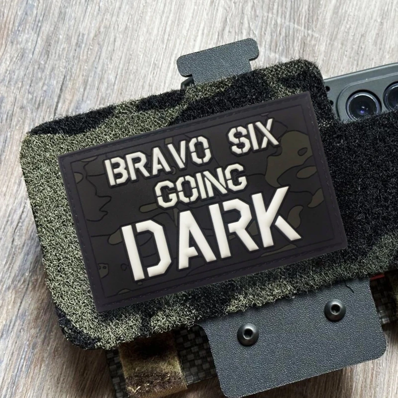 Call Of Duty 4 Group Number Bravo SIX Going Dark PVC Morale Badge Luminous Hook and Loop Patch Emblem Backpack Tactical Stickers