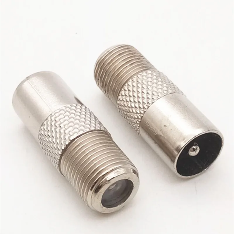 10PCS F Female to TV Male Coaxial Adapter Nickel Plated 75Ohm F Type RF Connector for Cable TV Antenna Set Top Box - view 6