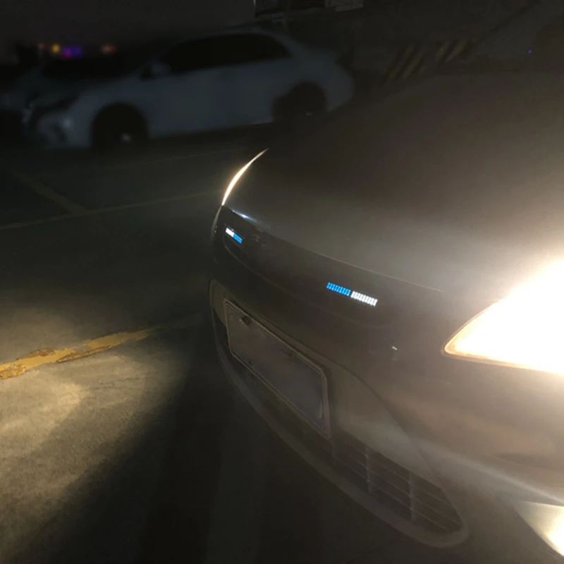 12V 36 LED Luminous Grid Beacon Light Car Pickup Front Face Decoration Daytime Light Exterior Atmosphere 2Pcs