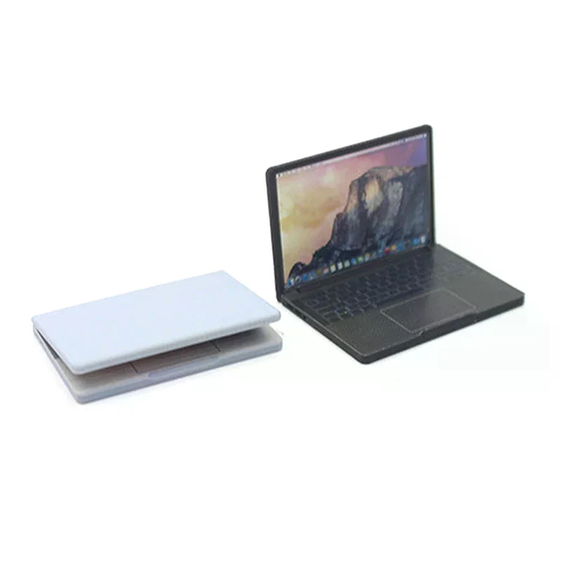 Simulazione carina 1:12 Mini computer portatile Casa delle bambole Artigianato in lega in miniatura Decorazione della casa delle bambole per la casa delle bambole Accessori fai da te