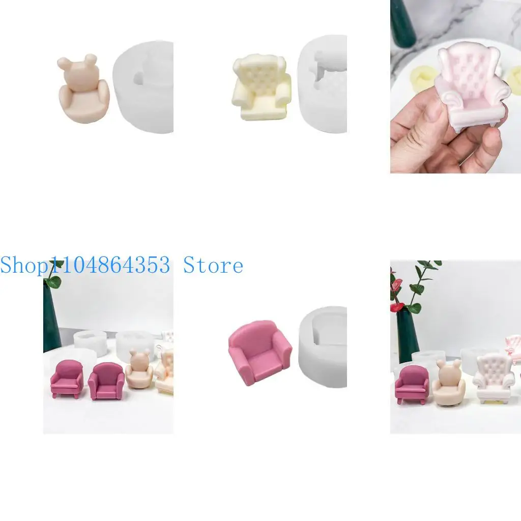 

652F Small Sofa for Seat Crafts Silicone Mold Epoxy Resin Jewelry Mold Resin Casting Pendant Mold Suitable for Diy Resin Craf
