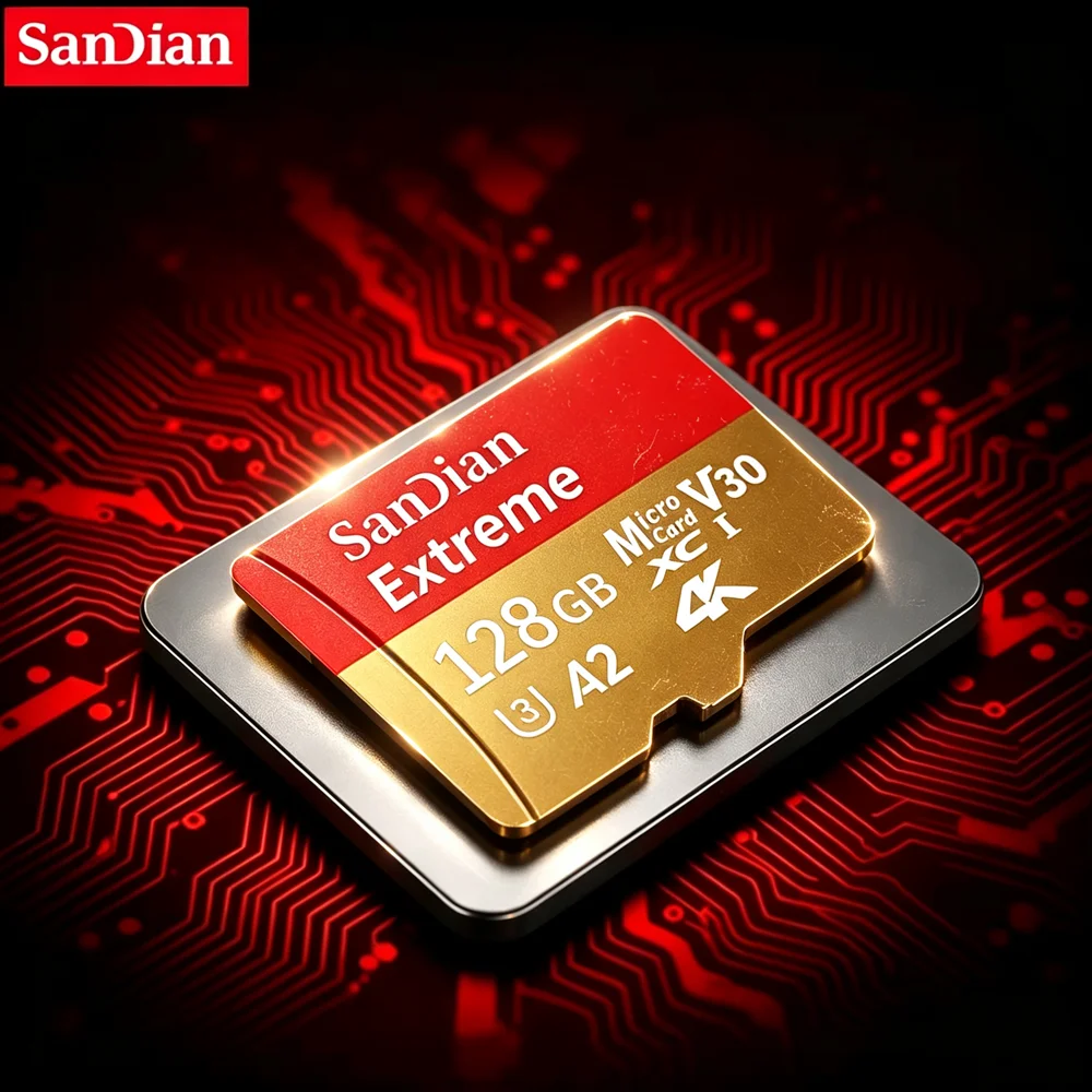 Micro TF SD 128GB 64GB U3 V30 A2 High Speed SD Card 512GB 256GB Class 10 Memory Card 32GB for Security Camera Surveillance 24/7