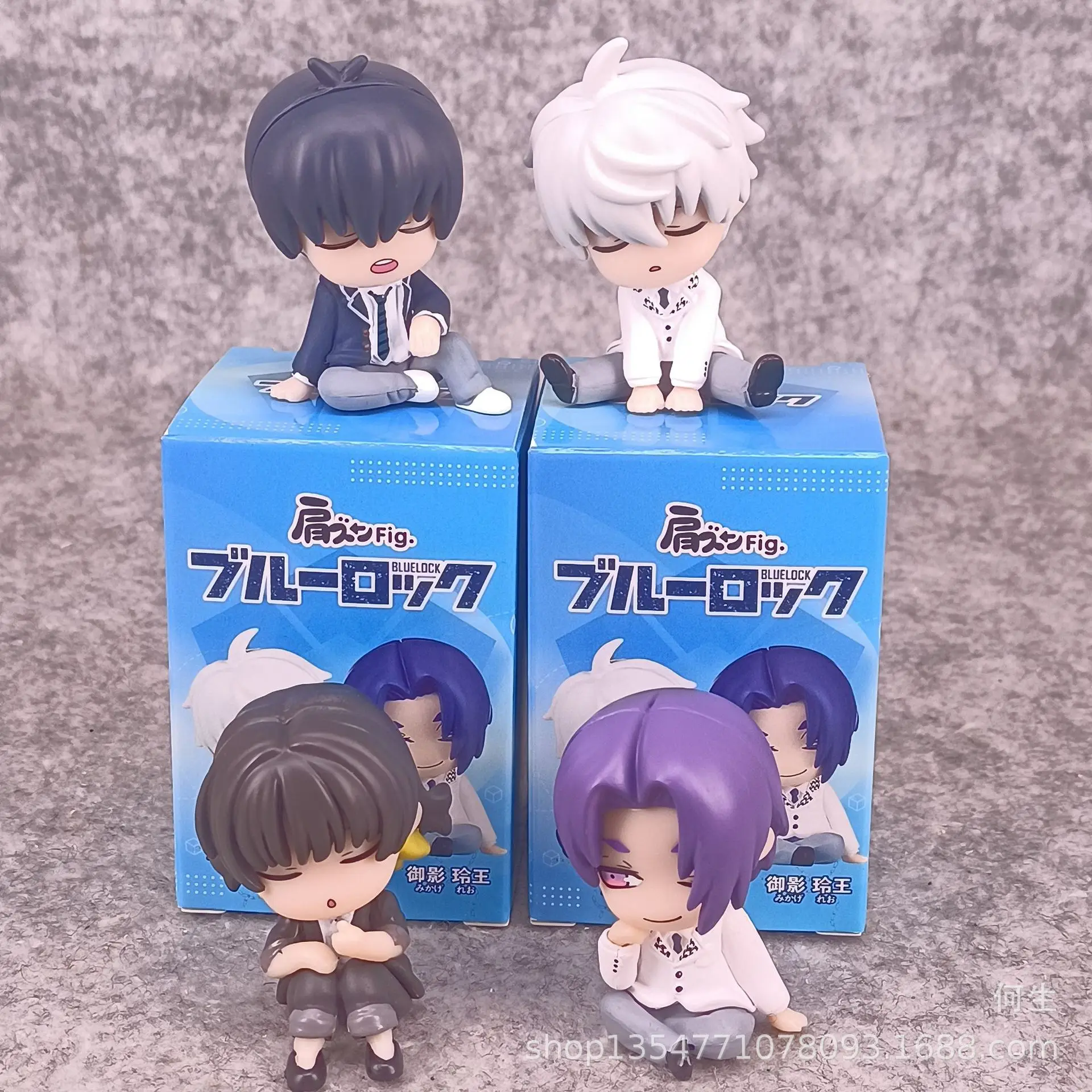 4pcs/set Anime BLUE LOCK Q-version Sitting posture Action Figure PVC Model Statue Twisted Egg doll Toy Desk Decor Gifts boxed