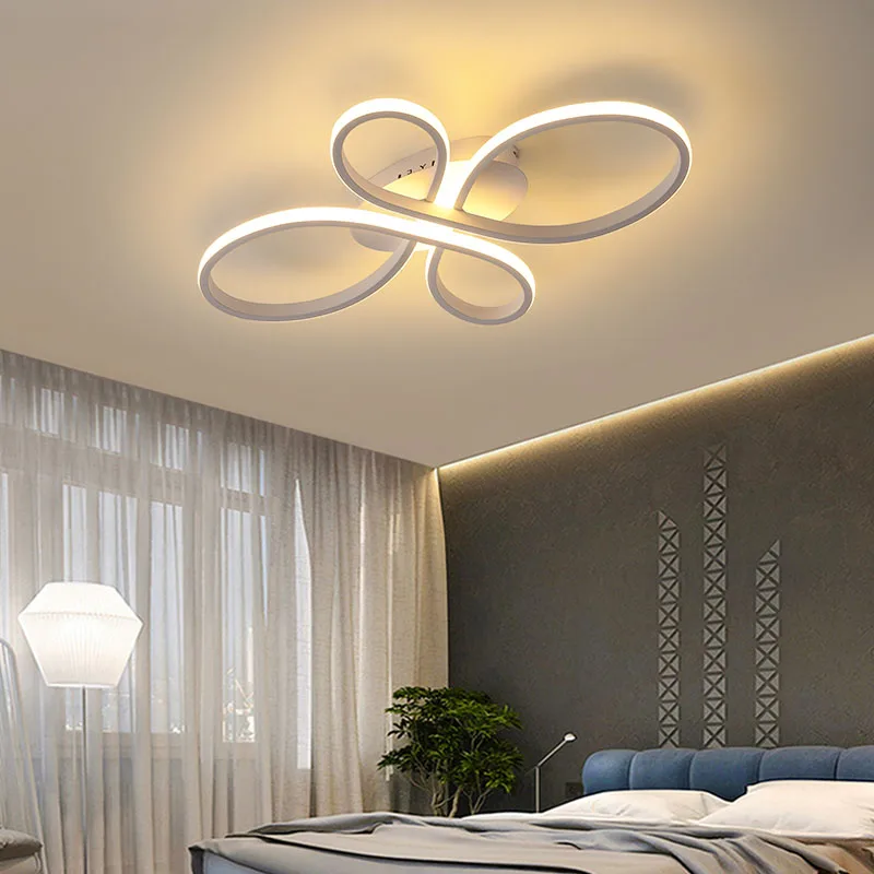 Plafonnier LED à Intensité Réglable au Design Moderne, Disponible en Noir et Blanc, Luminaire Décoratif de Plafond, Idéal pour un Salon, une Chambre à Coucher ou un Bureau