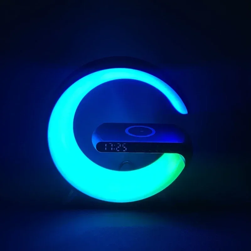 LED Smart Bluetooth Speaker Projection Light Wireless Charging Atmosphere Table Lamp Bedside Night Light Sunrise Wake Up Light