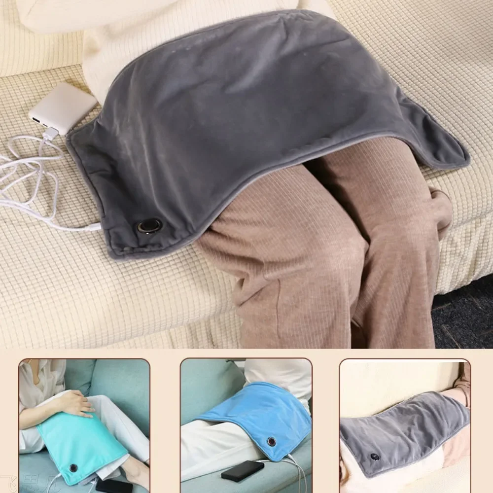 แผ่นความร้อนไฟฟ้าสําหรับตะคริว & Back Pain Relief USB 5V แผ่นความร้อน 59 นิ้ว 19.6*11.8 นิ้ว MINI ผ้าห่มอุ่น