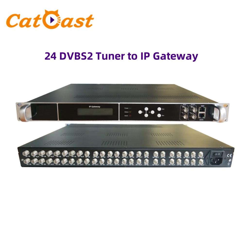 

Digital TV Headend 24 Carriers FTA DVBS2 tuner to IP ASI gateway BISS Satellite Professional Receiver