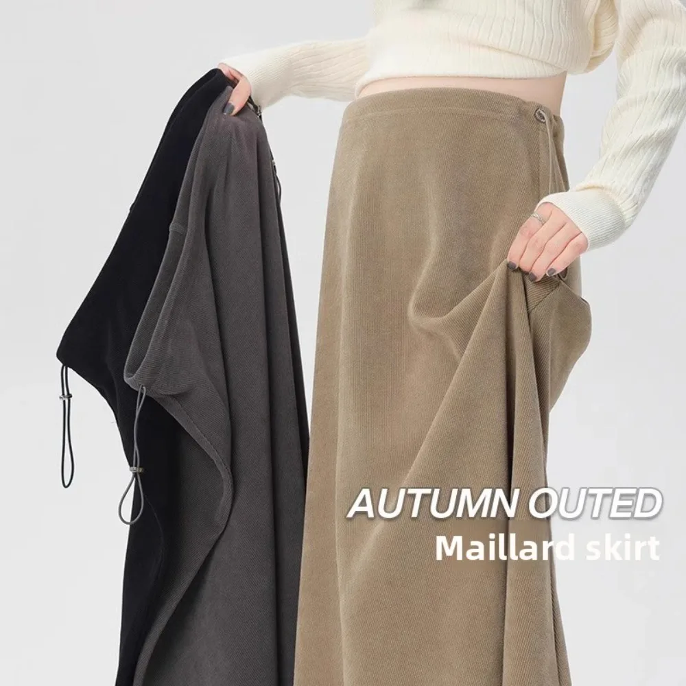 Maternity Skirt Maillard Long 3D Print Elegant Casual Pregnant Women Autumn Winter Spring Daily Wear Korean Style Trendy