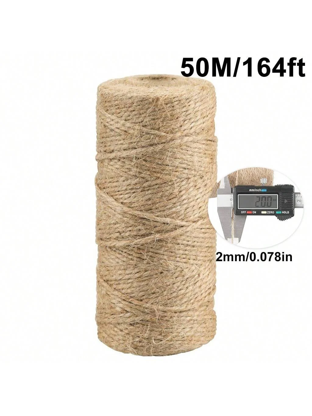 Natural Jute Rope 2mm 164ft, 328ft Odorless, Cat Scratching, Home Decor, Biodegradable, Decorative, Pet Friendly - Handmade DIY