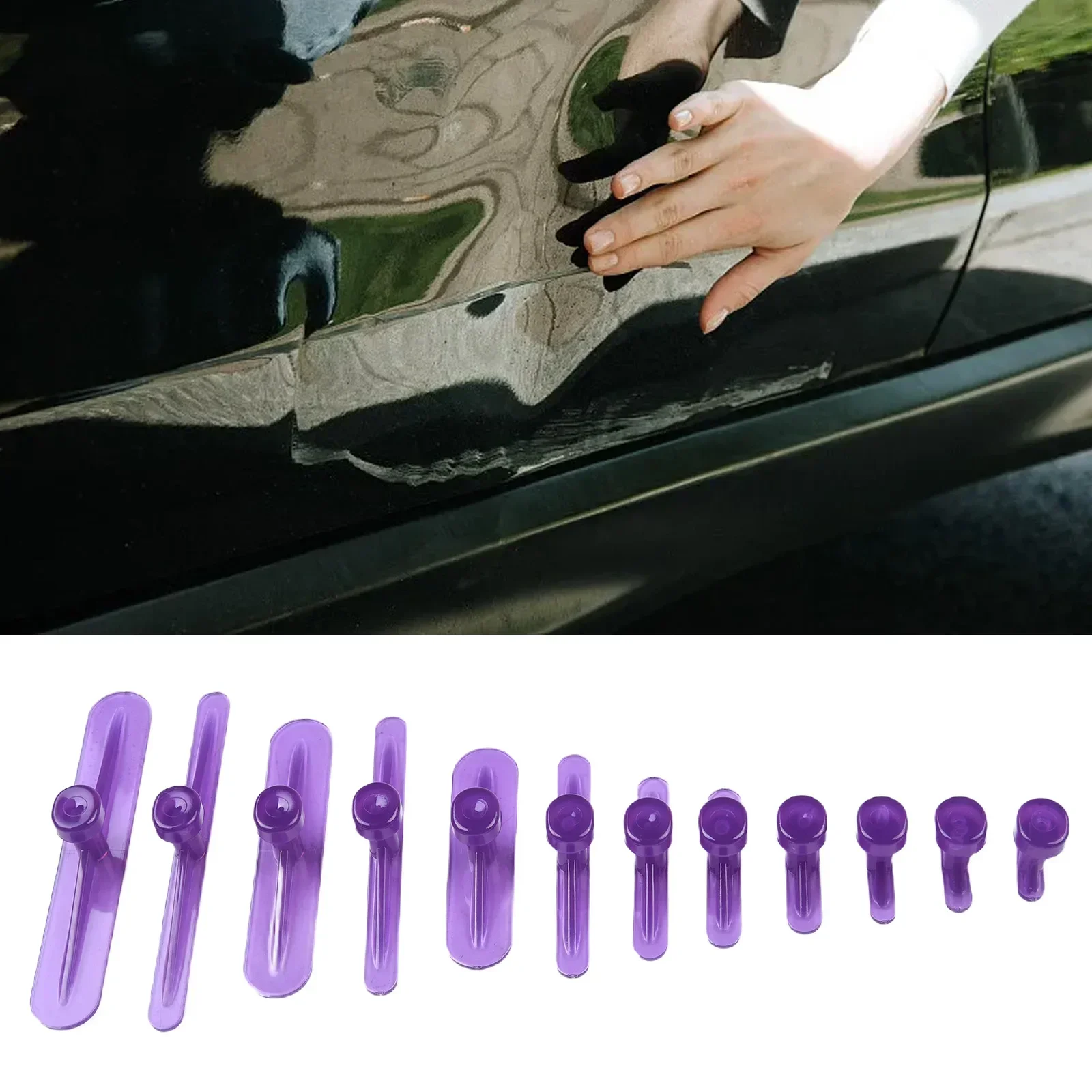 Car Dent Repair Glue Tabs Dent Removal Purple Quick Dent Removal Compatible With T-bar Hammer Versatile Use For Refrigerator