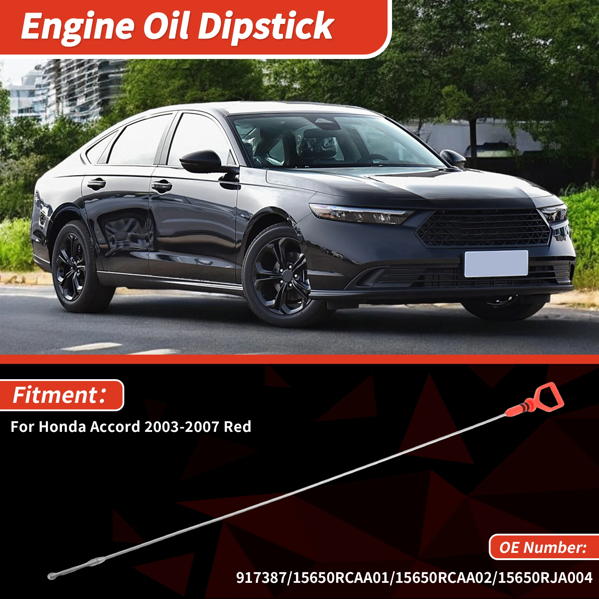 UXCELL Oil Dipstick Oil Level Dip Stick No.917387 for Honda Accord 2003-2007 Red