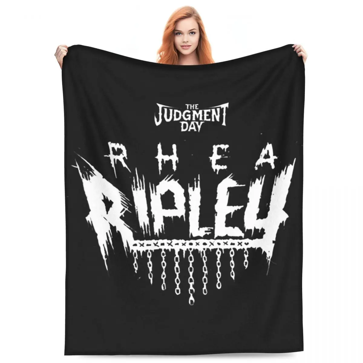 

The Judgement Day Rhea Ripley Blanket Fleece Sofa Vintage Logo Throw Blanket Relax Lightweight Thin for Outdoor Bedding Throws