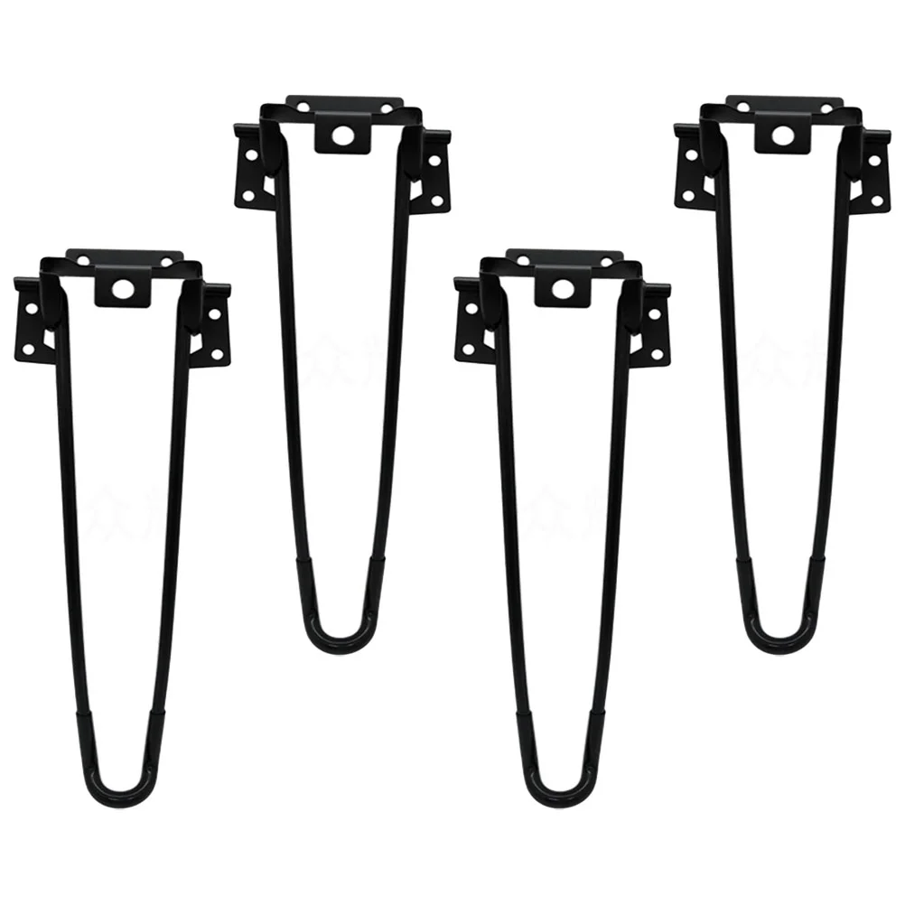 

4 Pcs Folding Table Leg Bracket Side Legs Hairpin Barrettes Metal for Furniture Home DIY Mini Brackets