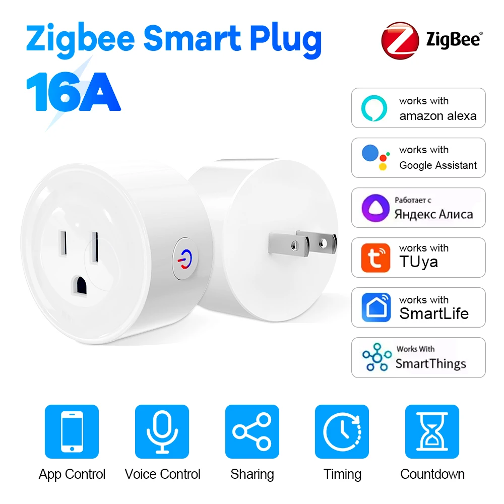 BSD39 Japan Smart Plug Zigbee App Voice Control Power Monitor 10A 16A Timer Countdown Group Power Memory Works Alexa Google