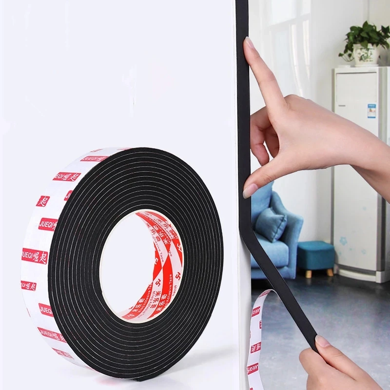 10M Single-sided sponge tape soundproof foam door Window seal strip self adhesive chair leg pads felt Furniture corner protecter