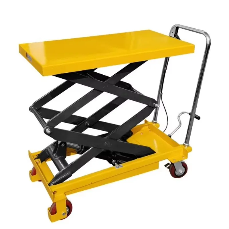 Small Lift Simple Trolley Manual Hydraulic Lift Platform Vehicle Mobile Lift Platform