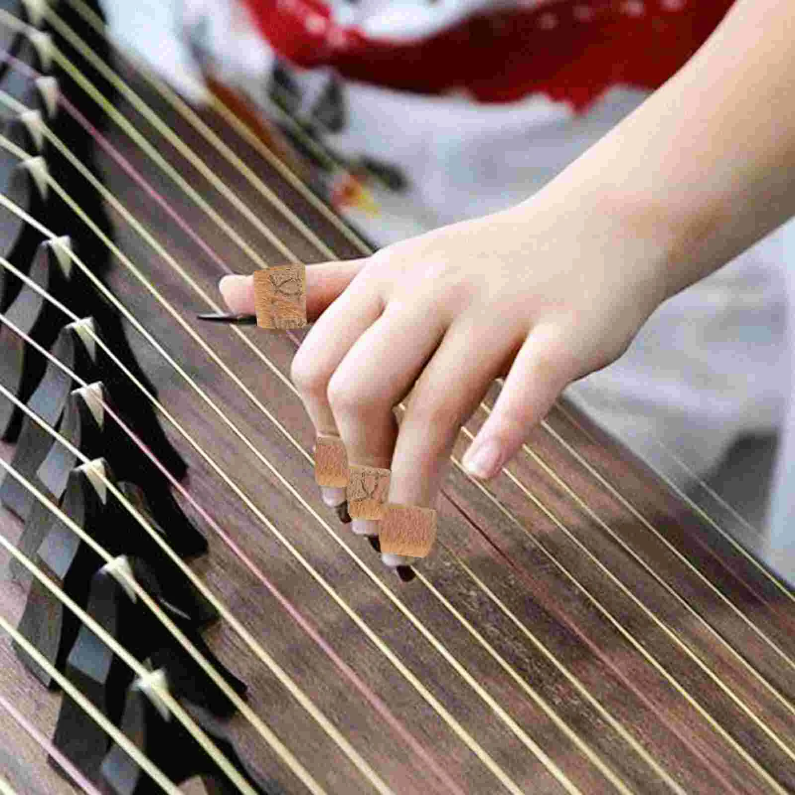 4 Pcs Nail Set Tape Pick Tapes Finger Picks Fixing Cover Pipa Nylon Protective Child Guitar