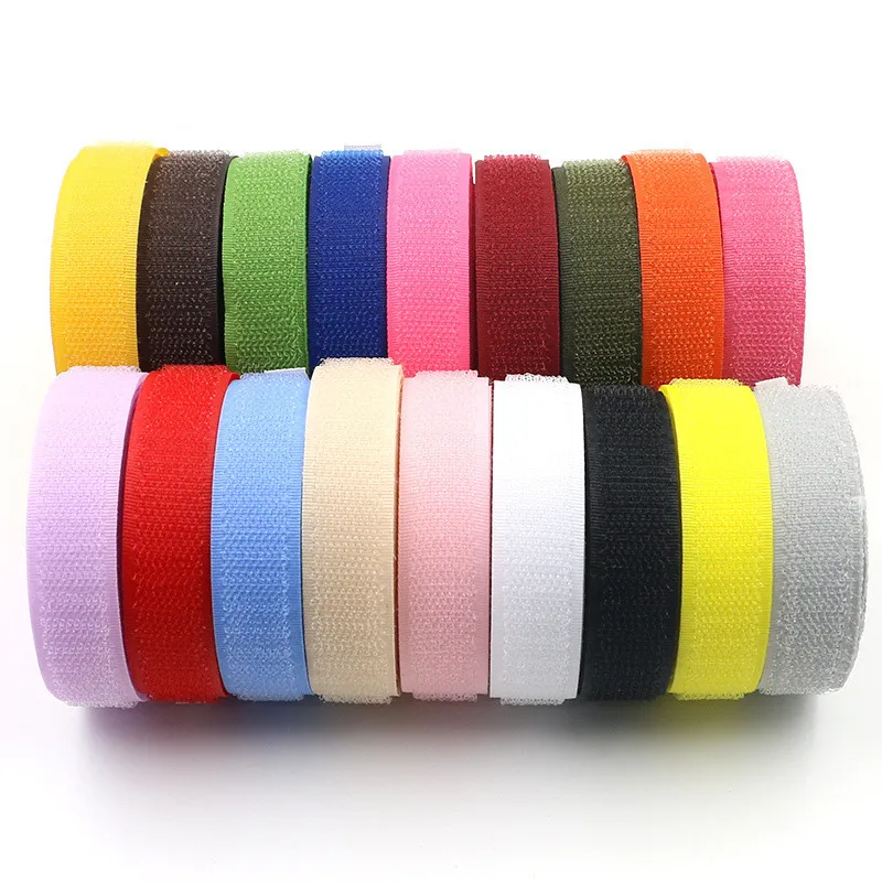 1 Pair of 20mm Color Fastener Tape  Nylon Non-adhesive Buckle Household Doors and Windows DIY Sewing Accessories 2m