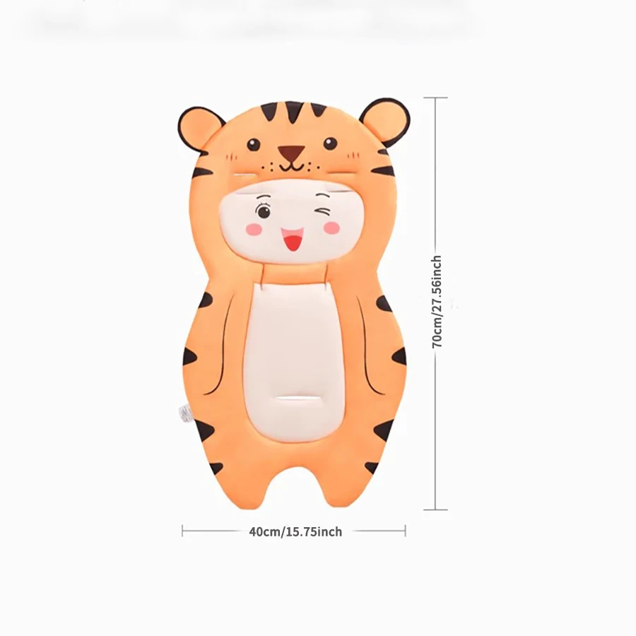 1Pc Baby Stroller Cushion, Universal Cushion for Baby Safety Seats, Cute Tiger Design, Breathable and Skin-Friendly, Machine Washable Safety Seat Cushion, Breathable Cotton Cushion for All Seasons