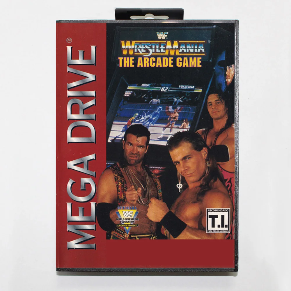 وصول جديد Wrestlemania-The Arcade MD بطاقة الألعاب 16 بت BR غطاء لخرطوشة وحدة تحكم ألعاب الفيديو Sega Megadrive Genesis #1