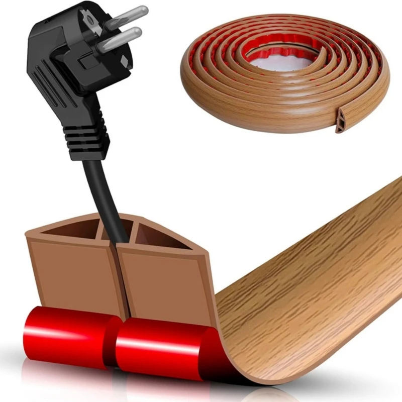 Flame Retardant Cord Protectors Channel Flexible Cuttable Floor Wire Cover For Home Office Safe Cable Management