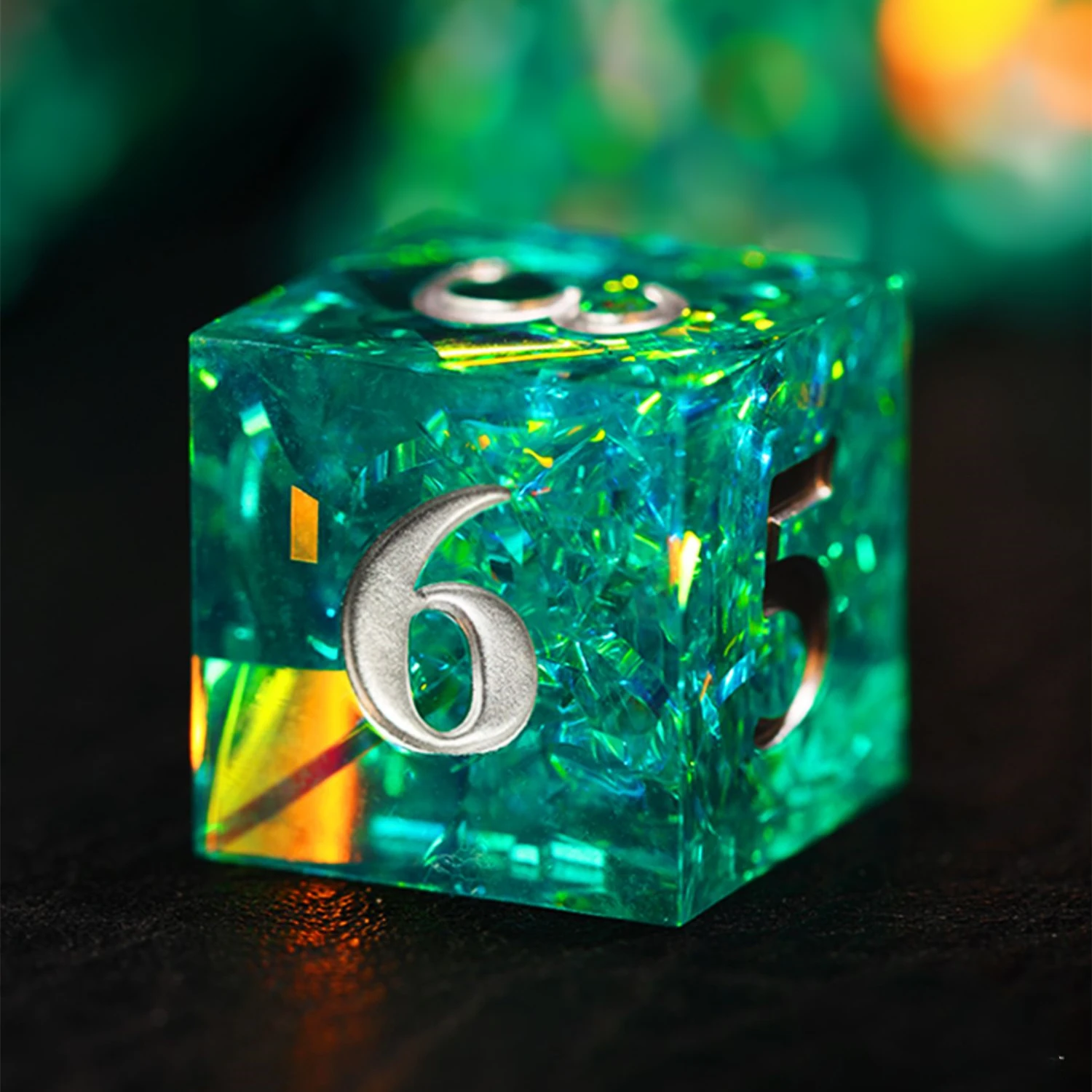 7Pcs/Set Green Ice Crystal Style Dice D&D COC Dice D4 D6 D8 D10 D% D12 D20 Table Games DND RPG Dice Set