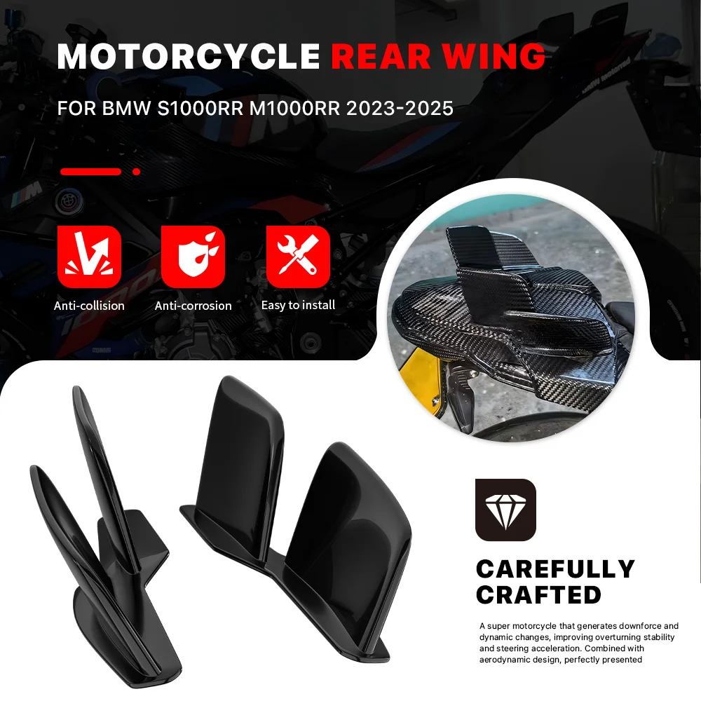 

For BMW S1000RR M1000RR 2023-2025 Motorcycle Aerodynamic Rear Wing Raer Tail Wing Spoiler Side Wing Side Winglet Aileron Fairing