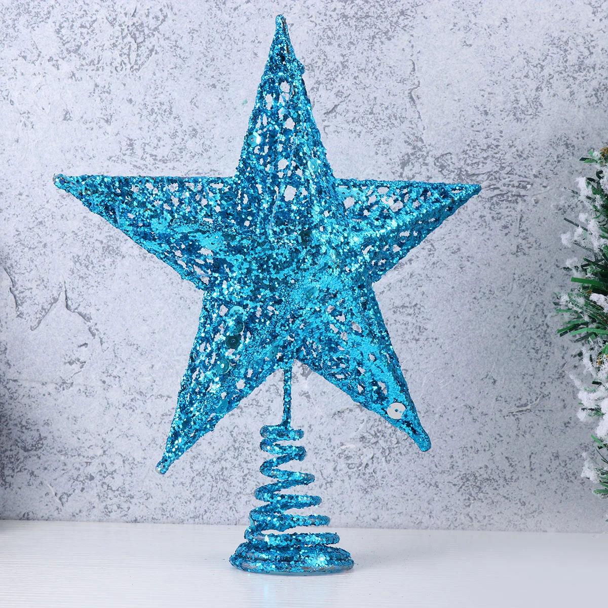 

25 Cm Star Christmas Tree Topper Blue Xmas Decor Ornament Decoration Ornaments Metal