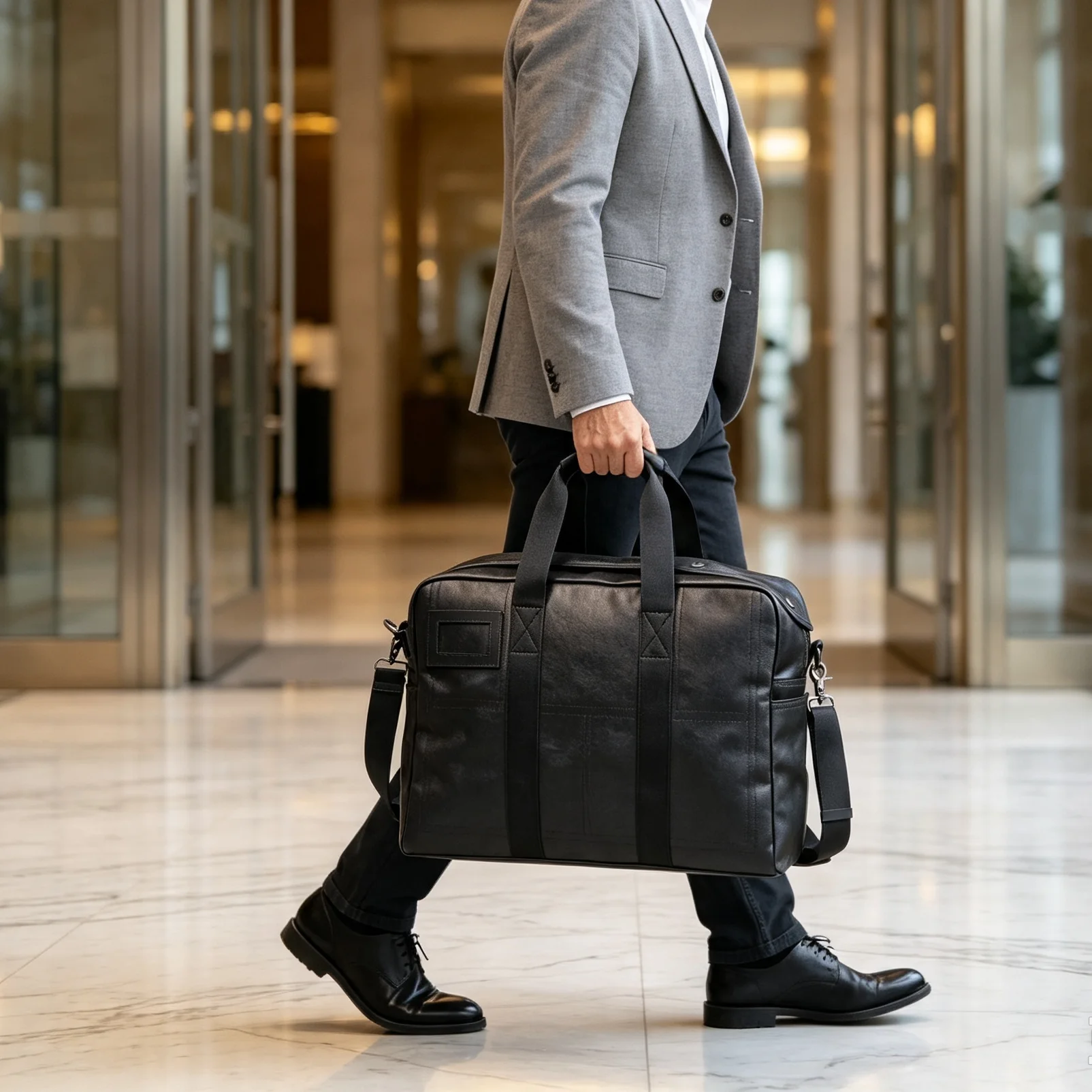 S.WORKER Vintage Echtleder Weekender Reisetasche Herren Top-Grain Rindsleder Handtasche Modische Sporttasche Handgepäck – Detail 6