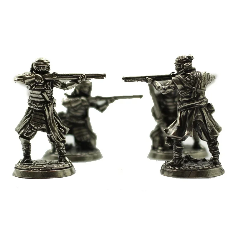 1PC Pure Copper Japanese Shogunate Samurai Ancient Soldier Musketeer Toy Model Table Games Car Decoration Figure