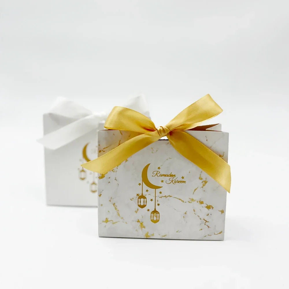 

Ramadan Kareem Gift Bages Eid Mubarak Candy Packaging Boxes Muslim Islamic Festival Bag Family Dinner Favors Decoration Gift Box