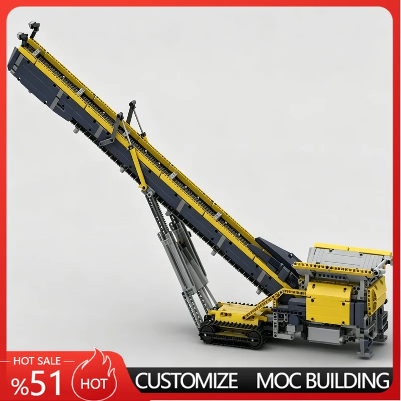 1202 PCS Mobile Hopper Feeder Conveyor Belt Technic Engineering Vehicle Building Blocks Model Creative Educational Special Toy
