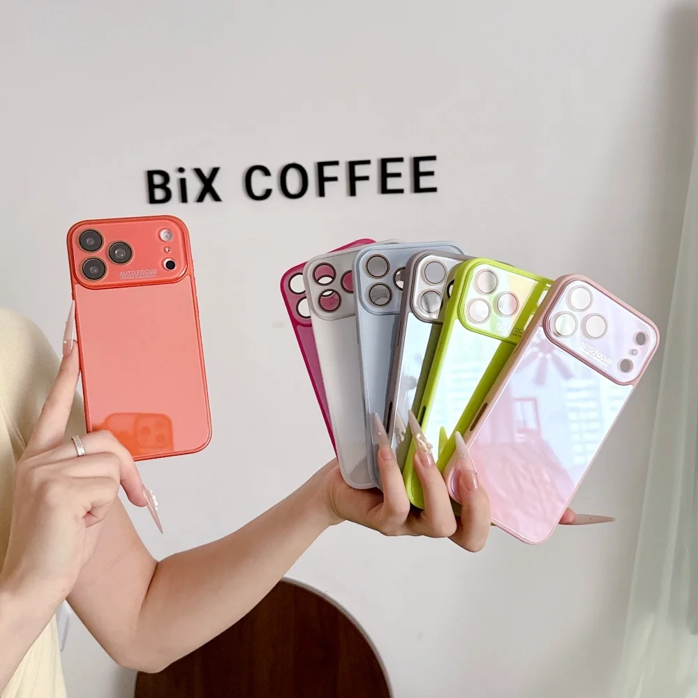 Luxury Candy Color Tempered Glass Camera Protection Case for iPhone 17 16 15 14 13 12 11 Pro Max 17 16 15 Pro 14 13 12 11 Cover view 3