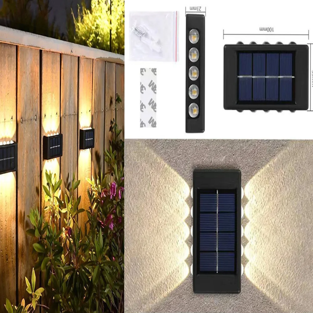 Solar Up and Down Spot Lights Outdoor Street Wall Light Lamp Solar Powered Sunlight Waterproof Solar Lamp Garden Decorative