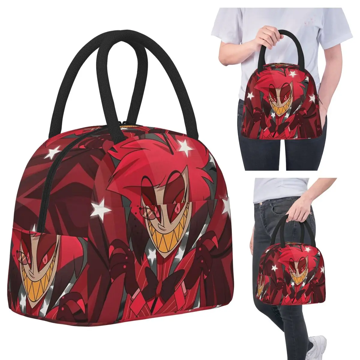 

Alastor The Show Begins Insulated Lunch Bag for Kids School Cooler Thermal Food Box Tote Leakproof Lunch Boxes Container