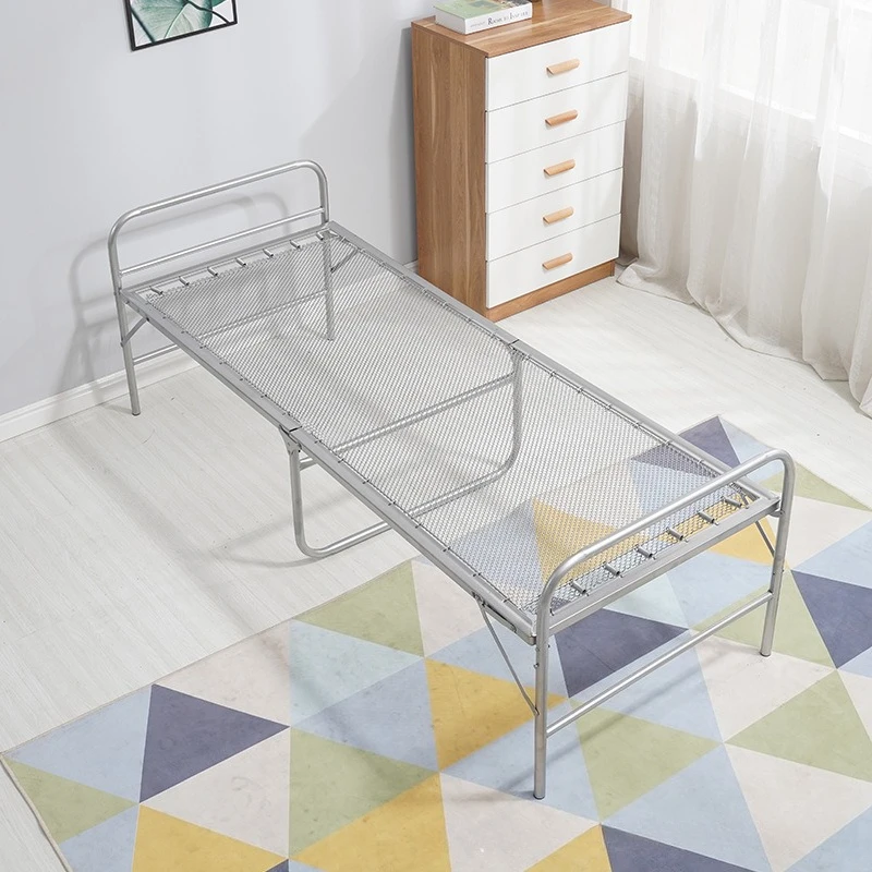 

Single office outdoor lunch break folding bed, simple folding wire bed