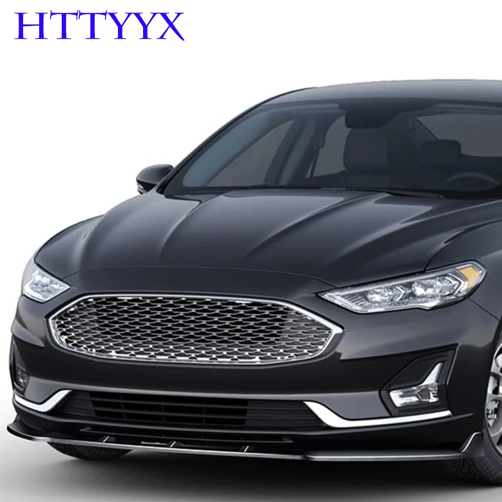 HTTYYX Gloss Black Car Front Bumper Splitter Lip Diffuser Body Kit Spoiler Guard For Ford Fusion 2019 2020 2021