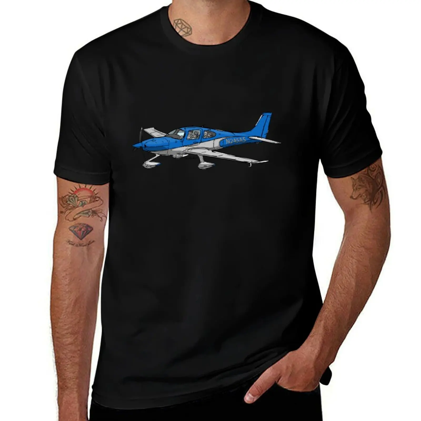 

Cirrus SR20 N245AS T-Shirt customs design your own graphic t shirt vintage Luxury man affliction shirts Men's t-shirts