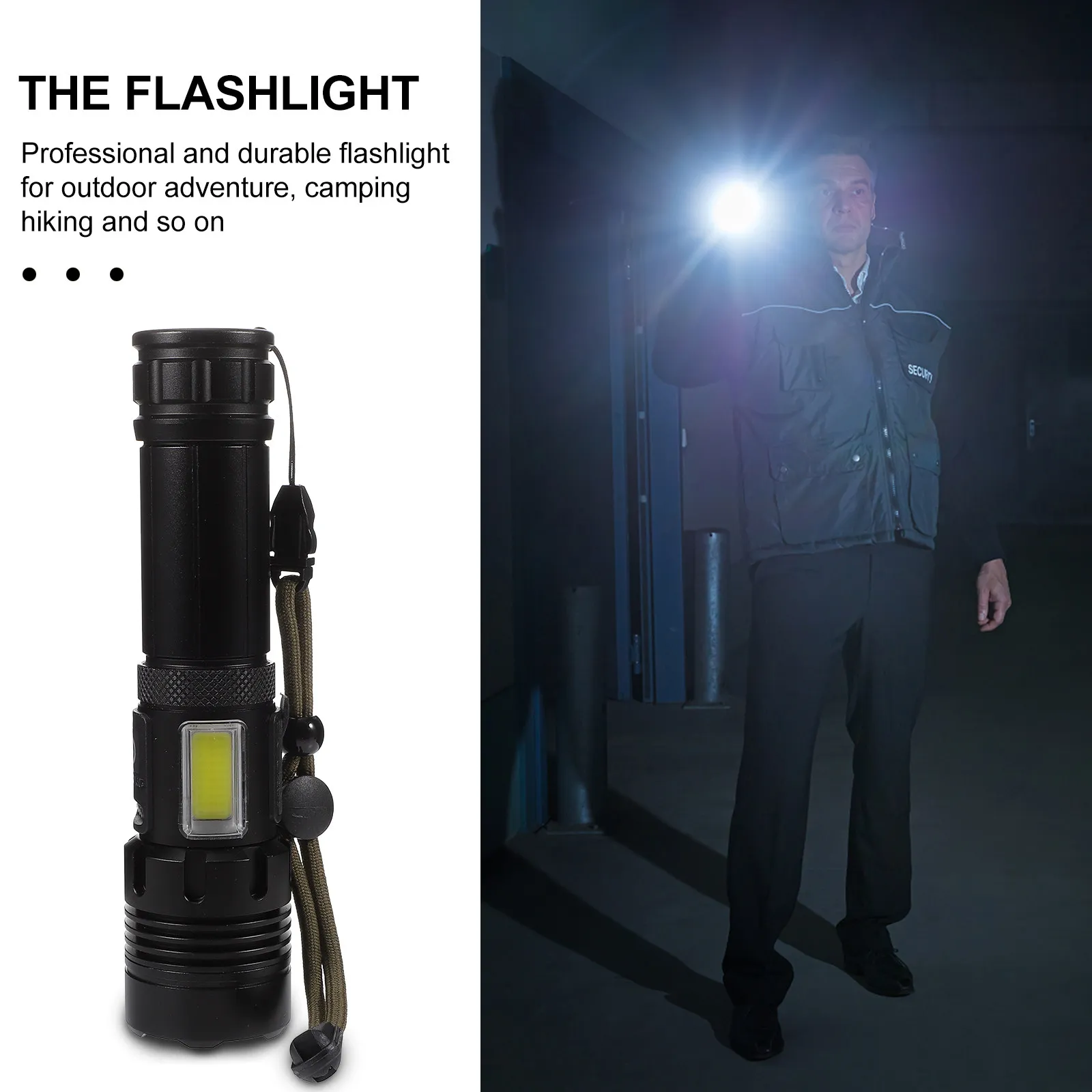 Telescopic Zoom Flashlight Waterproof Rechargeable LED Camping Hiking Survival Aluminum Alloy Portable Small Lightweight