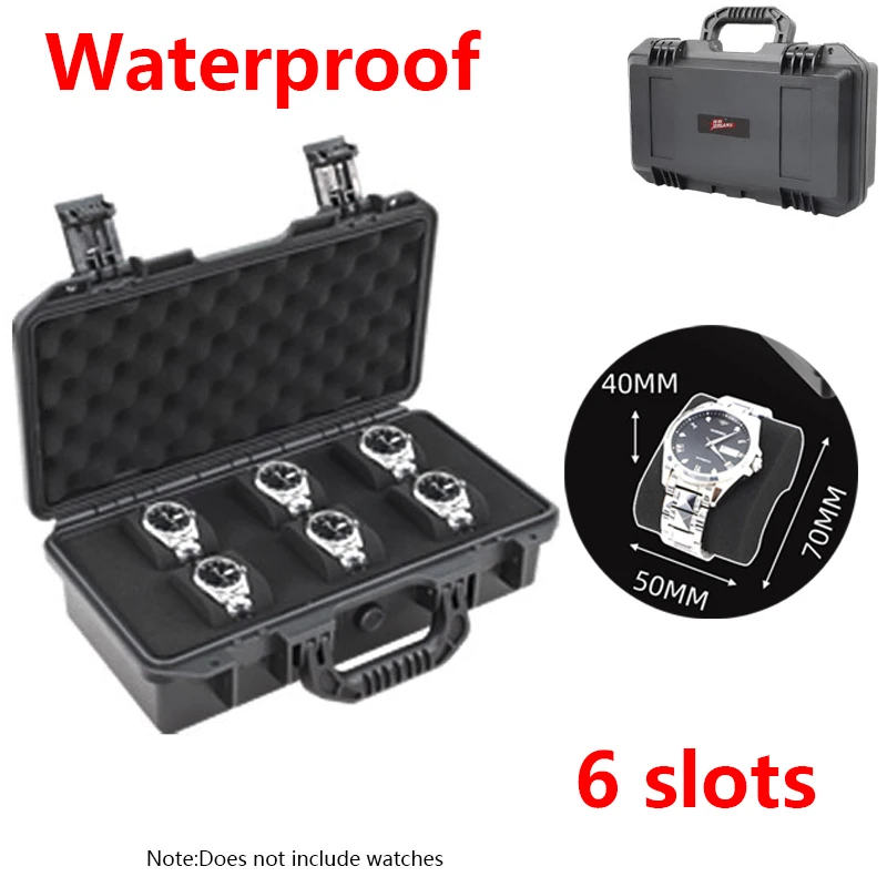 3/4/6/8/15/24/32 Slot Abs Plastic Watch Case Portable Waterproof Watch Case Is Used To Store Watches Tool Box