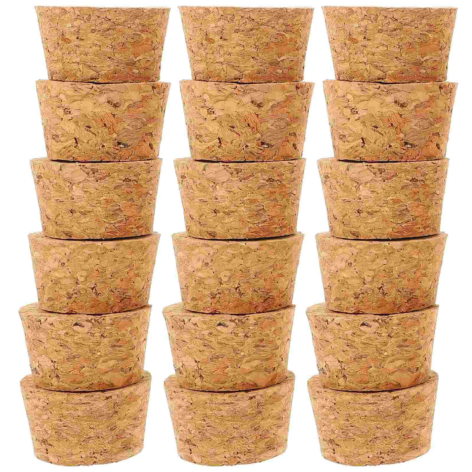 

20 Pcs Glass Bottle Cork Caps Corks Natural Tapered Stopper for Crafts Stoppers Wooden