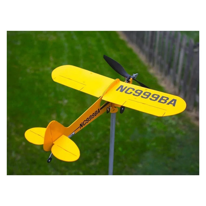 A71Z J3 Pesawat Weathervane, Patung Angin Luar Ruangan Kincir Angin Logam 3D dan Ajaib A