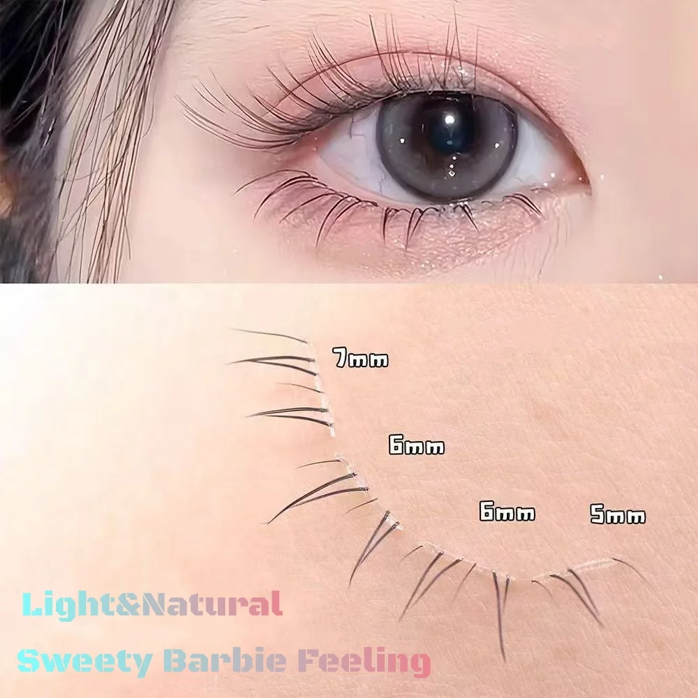 MIAOJIE 4-6mm No Glue False Eyelashes New Korean Style Lower Lashes Natural Fake Eyelashes for Women Daily Wear Cosplay DIY Make