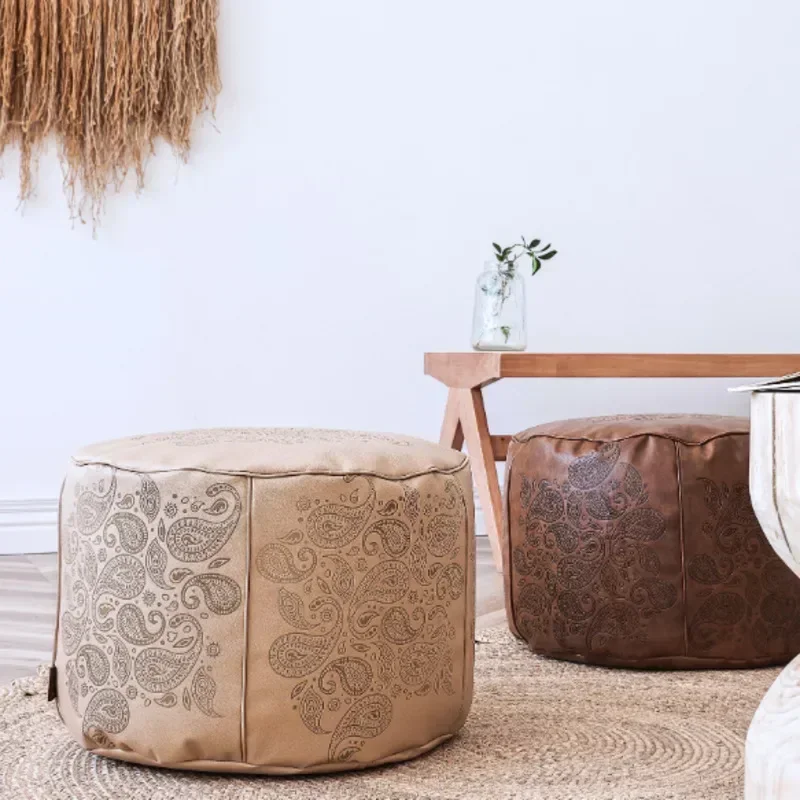 # Hot Moroccan Wind Landing Light Portable Lazy Sofa Leather Printed Tatami Stool Bohemia Web Celebrity Living Room Cushion